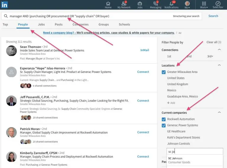 How to do an advanced search in LinkedIn