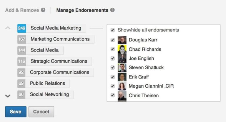 Can you hide endorsements on LinkedIn