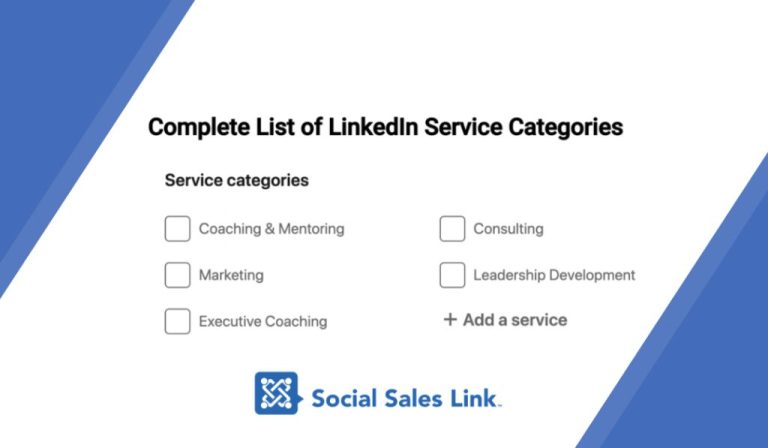 What are service categories on LinkedIn