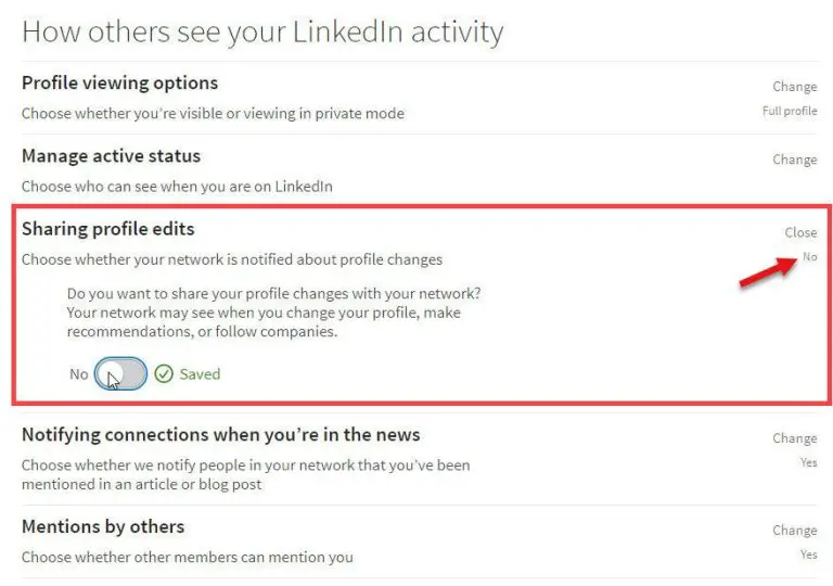 How can I stop notifying my connections that I have new LinkedIn connections