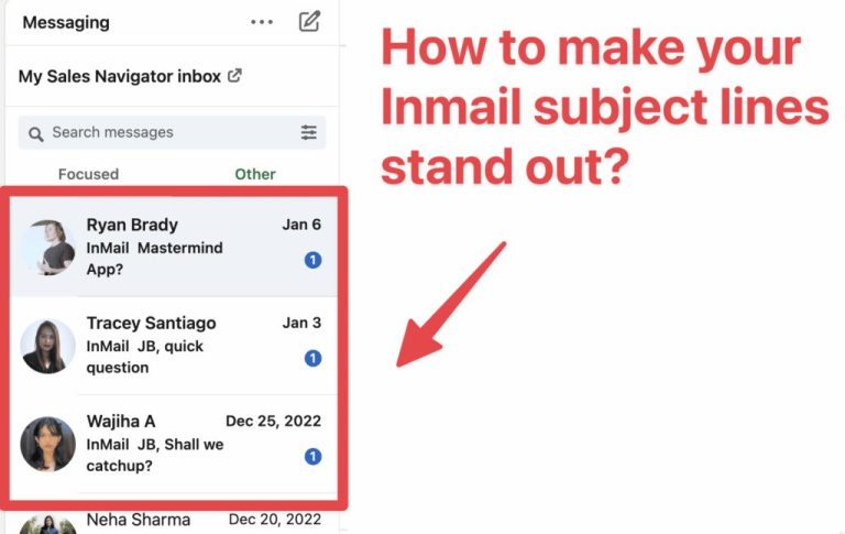 LinkedIn inmail subject line examples for recruiters