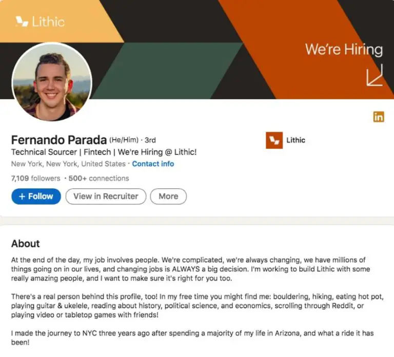 What is professional profile in LinkedIn