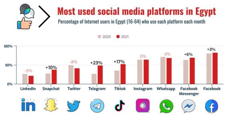 How many social media users are there in Egypt