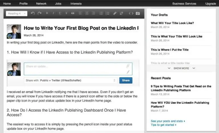 Does LinkedIn have a blogging platform