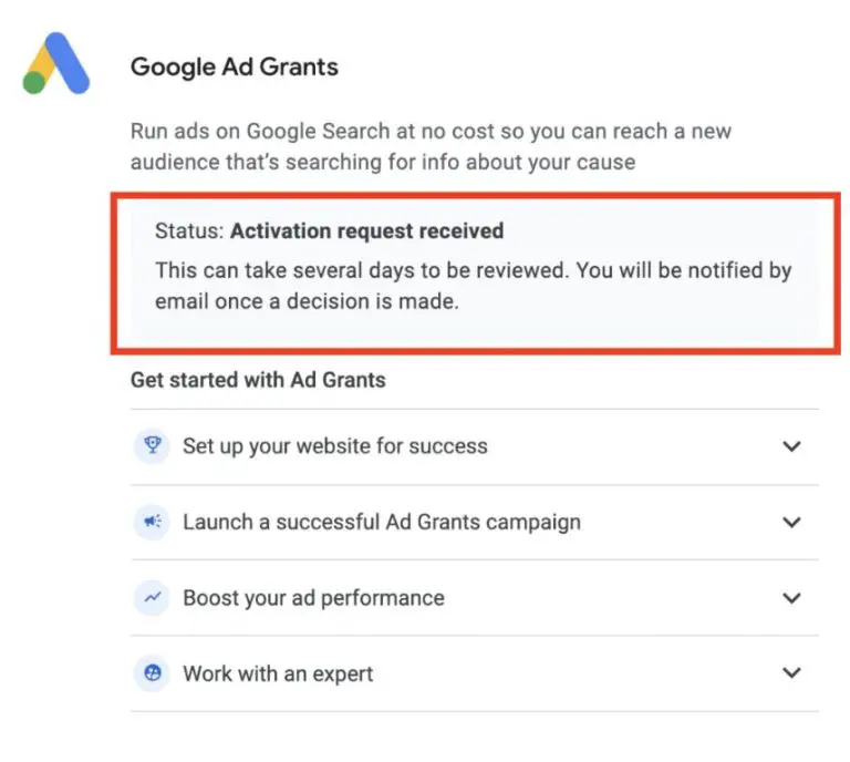 How do I activate ad grants