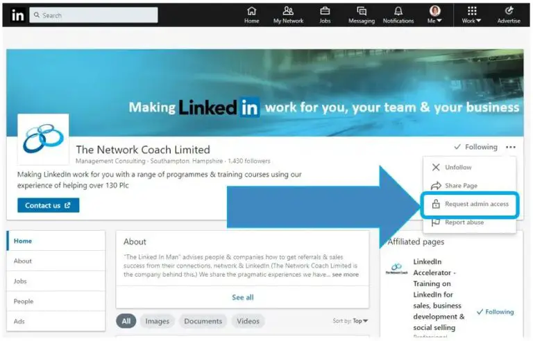 How do I use LinkedIn as an admin