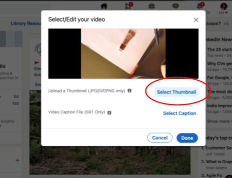 How do I upload a large video to LinkedIn