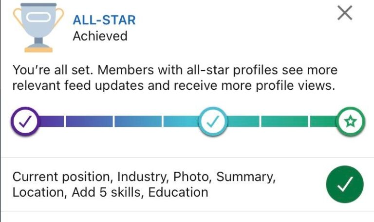 How do you get a 5 star profile on LinkedIn