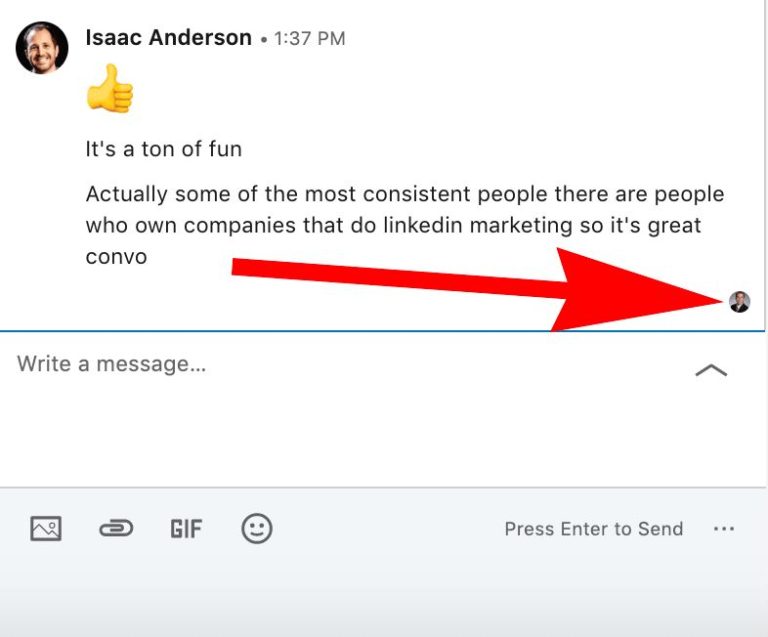 LinkedIn message read notification