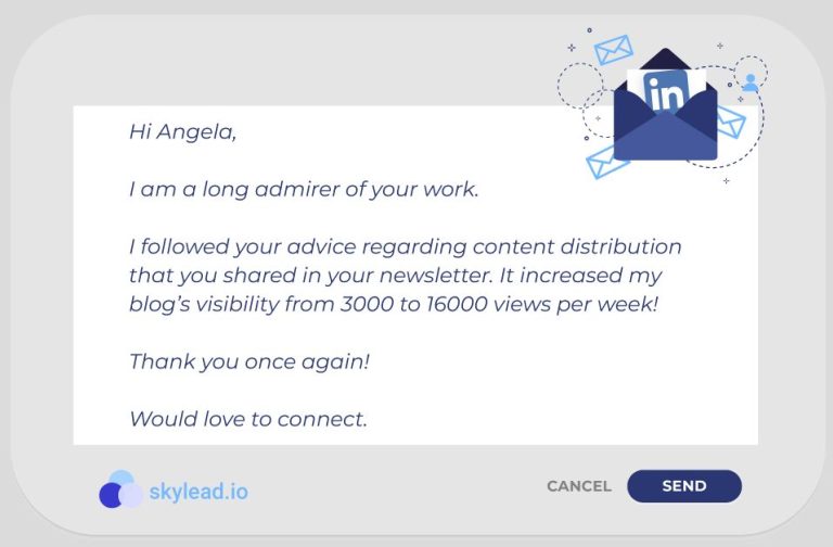 LinkedIn invitation message to colleagues