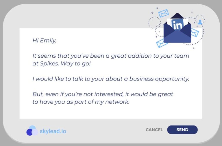 What is an example of a good LinkedIn connection message