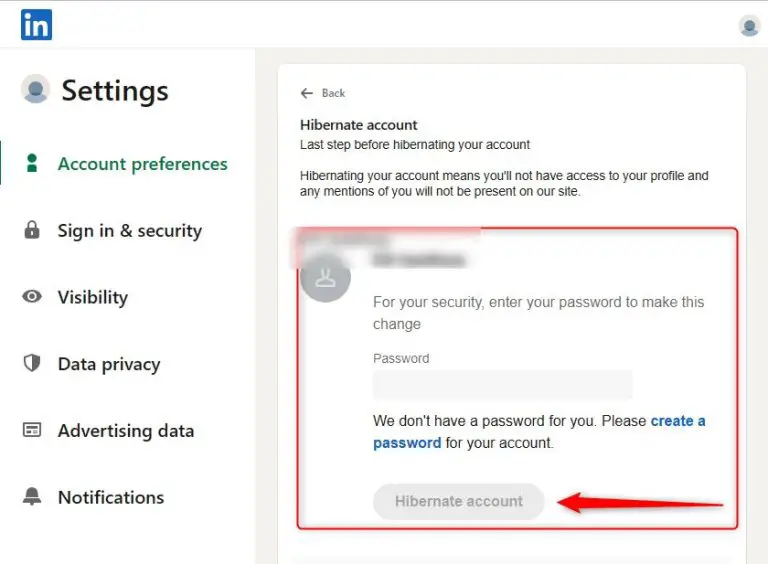 Can you hibernate LinkedIn premium account