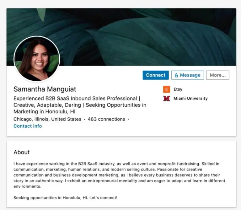 What is a good LinkedIn summary for students