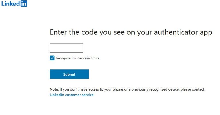 Why is LinkedIn asking for authenticator app