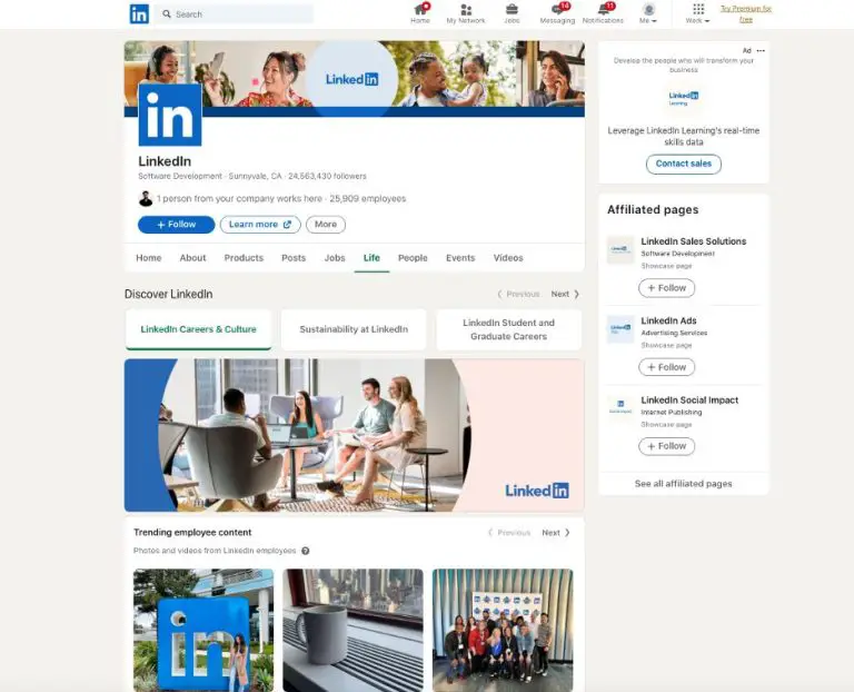 What is a LinkedIn business profile