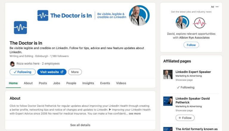 Can you promote your company page on LinkedIn