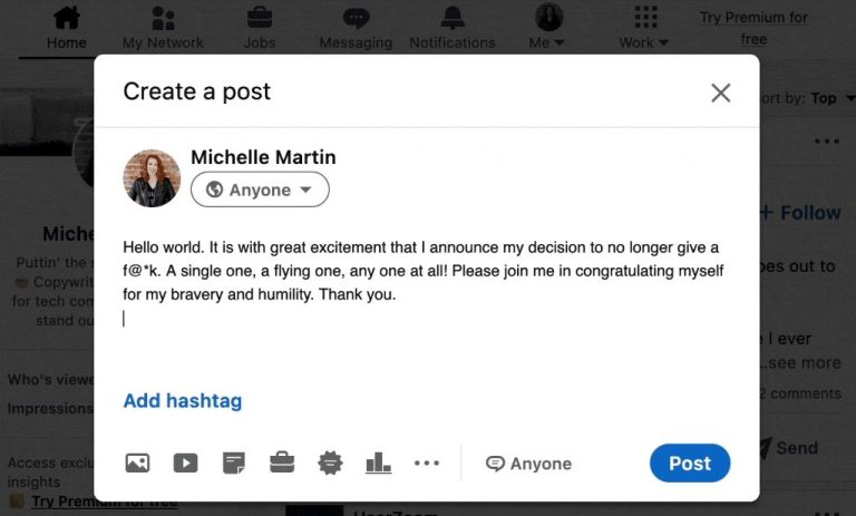 What does adding a hashtag to a LinkedIn Post do