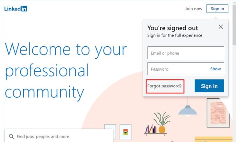 How do I log into LinkedIn without password
