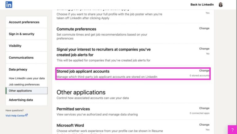 Who can see job preferences on LinkedIn