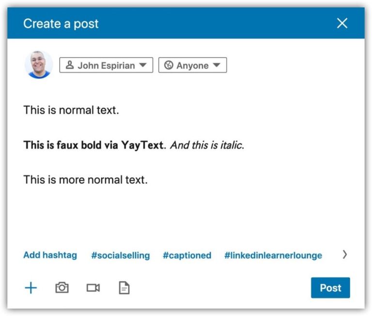 Can you make text bold on LinkedIn post