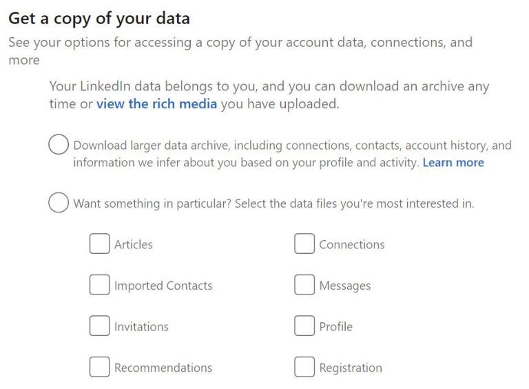 Can you download LinkedIn data