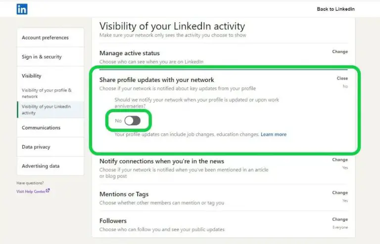 Do people get notified when you update your About section on LinkedIn