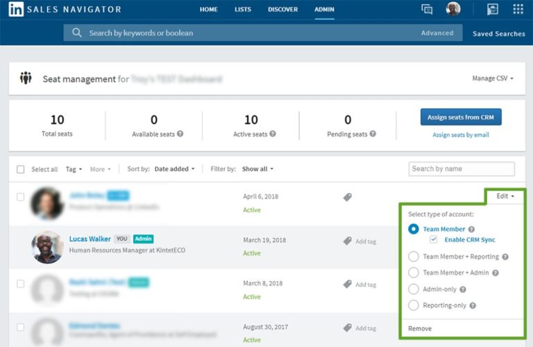 How do I add team members to LinkedIn Sales Navigator