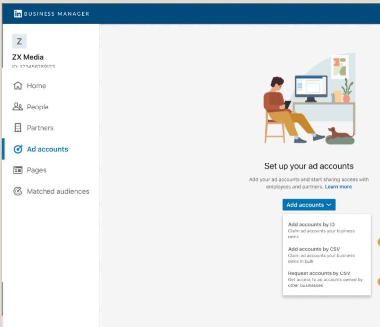 How do I create an ad account for LinkedIn Business Manager