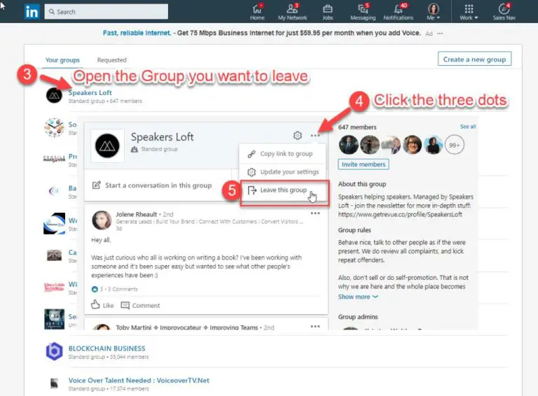 Can you remove someone from a LinkedIn group