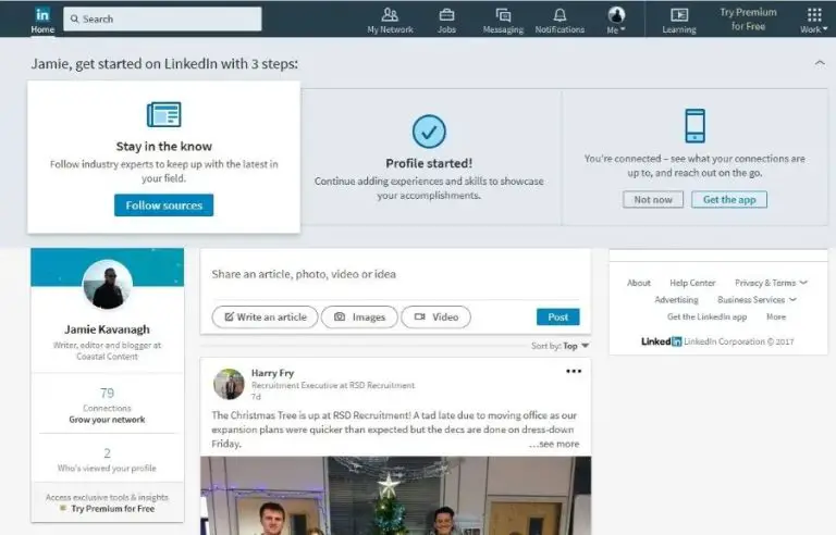 How do I log into LinkedIn desktop site