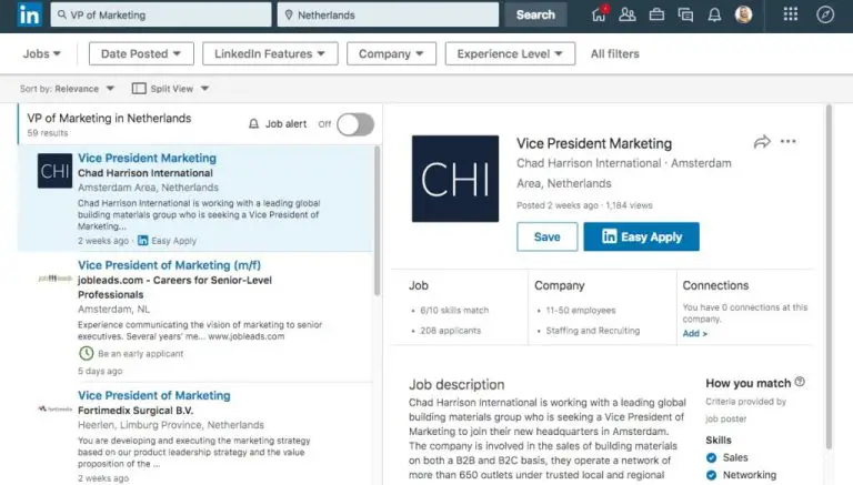 How can I improve my LinkedIn job search results