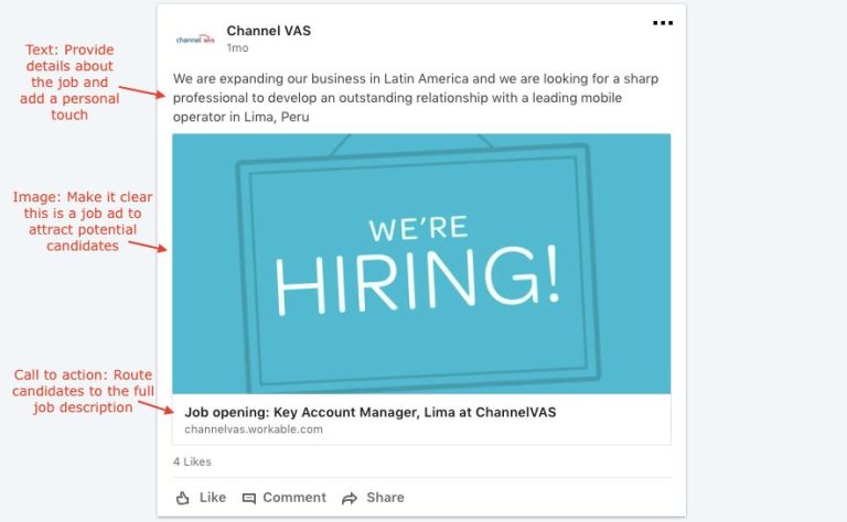 How do you advertise for a position on LinkedIn