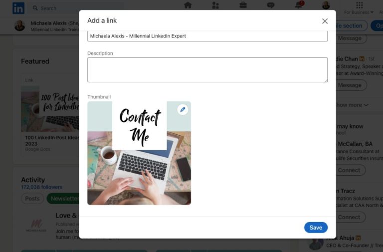 How do I add a thumbnail to my LinkedIn post