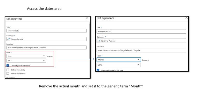 How do I list Experience on LinkedIn without dates