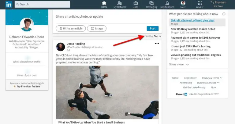 How do I arrange photos in LinkedIn sequence