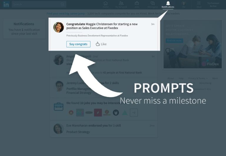 How does LinkedIn notify network work