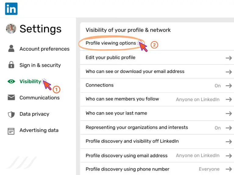 What does private mode LinkedIn look like