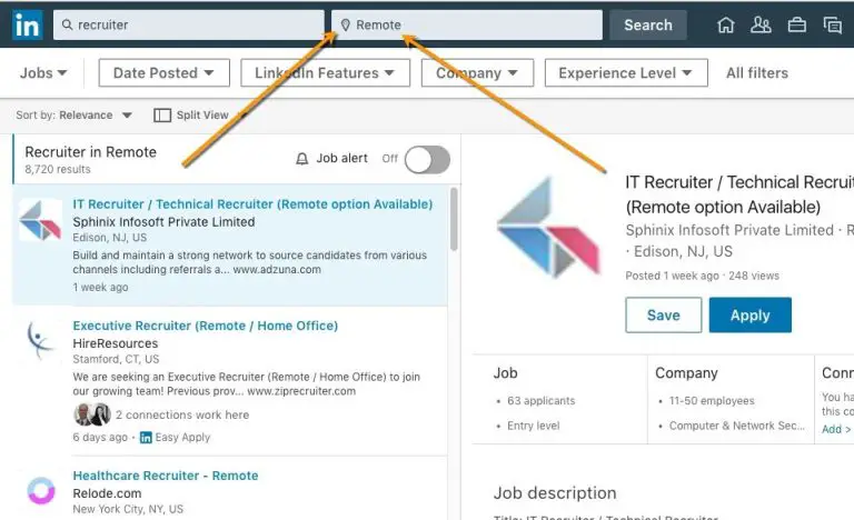 What does job locations remote mean on LinkedIn