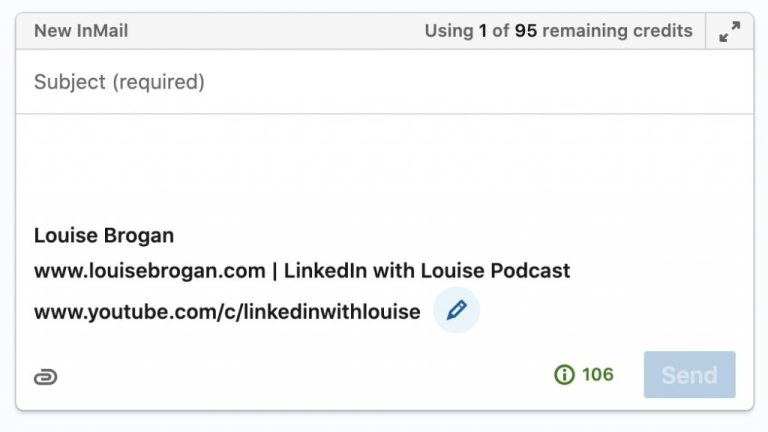 How do I add a signature to my InMail on LinkedIn
