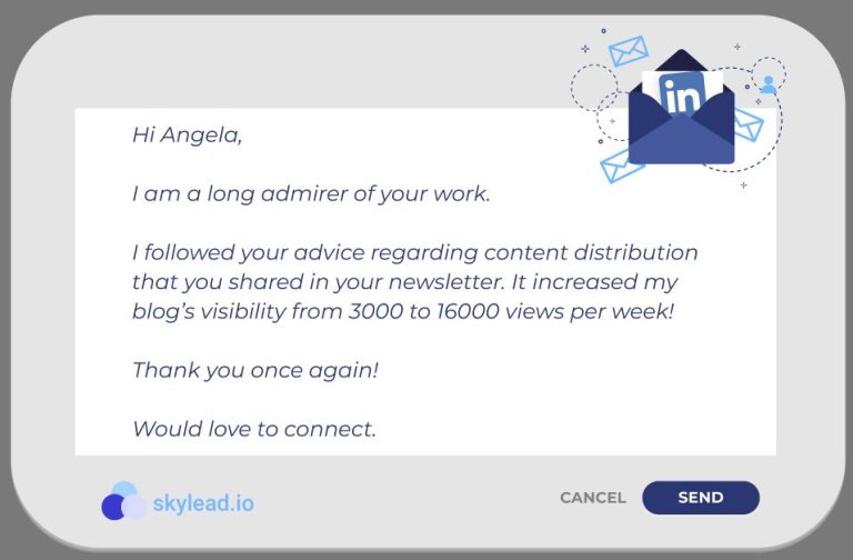 What is the first message to send on LinkedIn after connecting