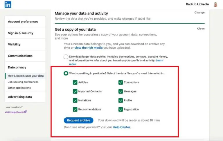 Can you see LinkedIn connection history