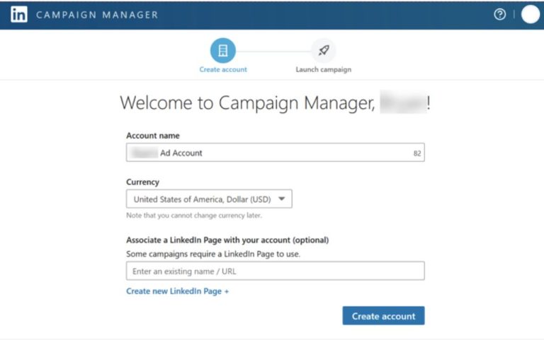 How do I create a LinkedIn ad Manager account