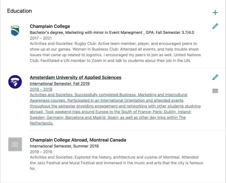 How do I write about studying abroad on LinkedIn