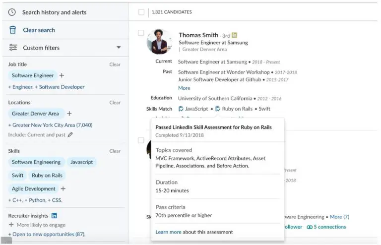 How do assessments work in LinkedIn