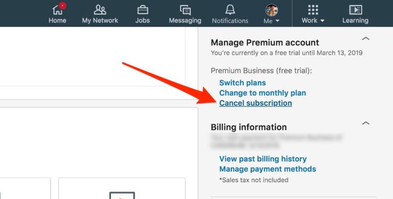 Can I cancel LinkedIn premium free trial without paying