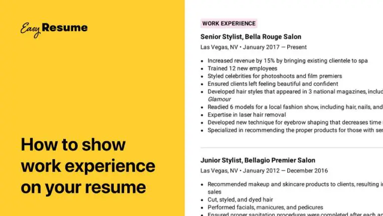 How do you describe work experience