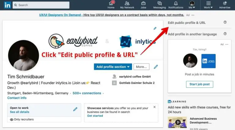 What is public profile URL on LinkedIn