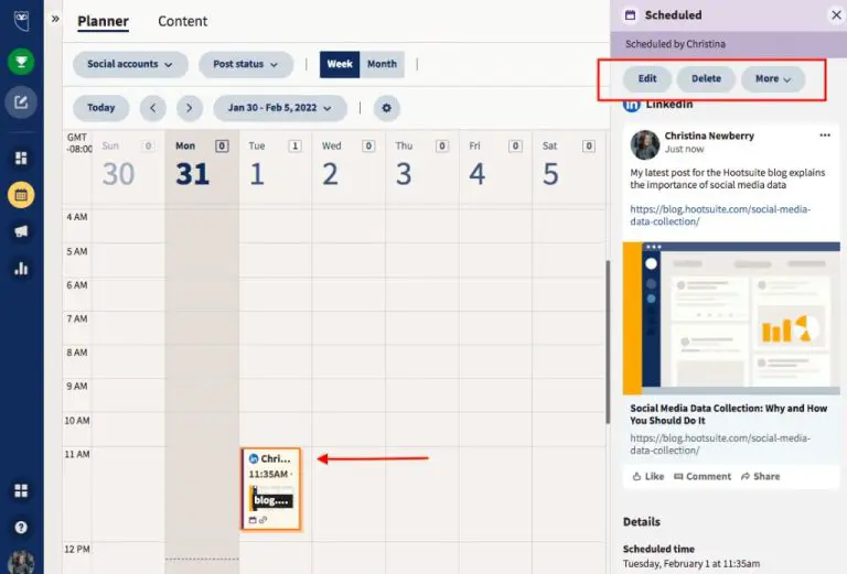 What is the tool for scheduling posts on LinkedIn