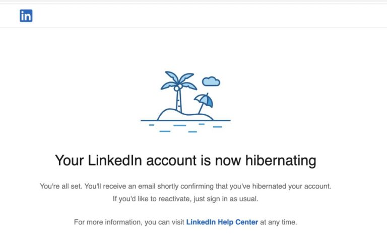 What does hibernating LinkedIn account mean