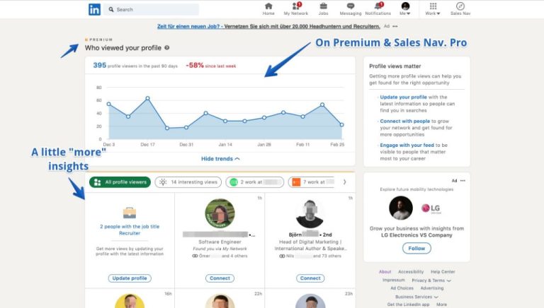 Does LinkedIn premium increase post views